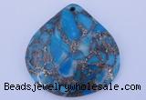 NGP237 40*40mm dyed golden turquoise & pyrite gemstone pendants