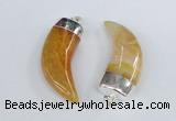 NGP2377 20*48mm - 22*50mm oxhorn agate gemstone pendants