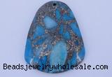 NGP238 37*47mm dyed golden turquoise & pyrite gemstone pendants