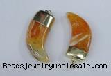 NGP2385 20*48mm - 22*50mm oxhorn agate gemstone pendants