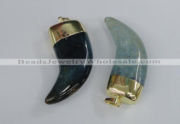 NGP2388 20*48mm - 22*50mm oxhorn agate gemstone pendants