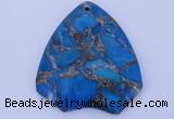 NGP239 39*45mm dyed golden turquoise & pyrite gemstone pendants