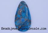 NGP240 30*60mm dyed golden turquoise & pyrite gemstone pendants