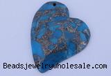 NGP241 39*47mm dyed golden turquoise & pyrite gemstone pendants