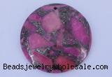 NGP243 7*40mm dyed golden turquoise & pyrite gemstone pendants