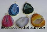 NGP2437 30*40mm - 40*45mm freeform druzy agate pendants wholesale