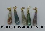 NGP2438 10*40mm teardrop agate gemstone pendants wholesale