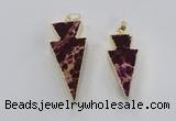 NGP2448 18*38mm - 22*45mm arrowhead sea sediment jasper pendants