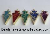 NGP2453 18*38mm - 22*45mm arrowhead sea sediment jasper pendants