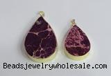 NGP2455 20*30mm - 30*35mm flat teardrop sea sediment jasper pendants