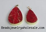 NGP2456 20*30mm - 30*35mm flat teardrop sea sediment jasper pendants