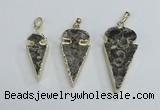 NGP2485 15*30mm - 22*40mm arrowhead ammonite gemstone pendants