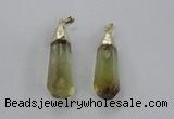 NGP2488 12*45mm - 15*50mm faceted nuggets lemon quartz pendants