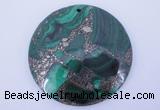 NGP250 7*45mm fashion malachite & pyrite gemstone pendants