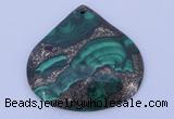 NGP251 43*45mm fashion malachite & pyrite gemstone pendants