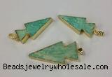 NGP2522 15*32mm - 22*55mm arrowhead Russian amazonite pendants