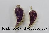 NGP2525 18*40mm - 22*55mm wing-shaped sea sediment jasper pendants