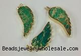 NGP2528 18*40mm - 22*55mm wing-shaped sea sediment jasper pendants