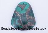 NGP253 38*47mm fashion malachite & pyrite gemstone pendants