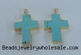 NGP2532 30*40mm - 40*50mm cross turquoise pendants wholesale