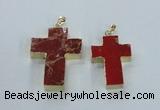 NGP2534 30*40mm - 40*50mm cross sea sediment jasper pendants