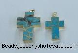 NGP2535 30*40mm - 40*50mm cross sea sediment jasper pendants