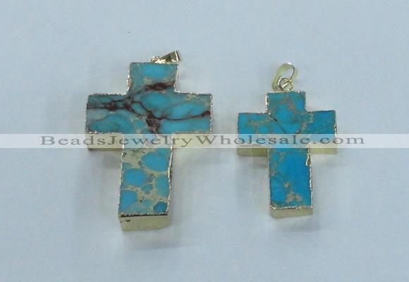 NGP2535 30*40mm - 40*50mm cross sea sediment jasper pendants