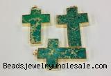 NGP2537 30*45mm - 40*50mm cross sea sediment jasper pendants