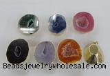 NGP2559 25*35mm - 30*40mm freeform druzy agate gemstone pendants