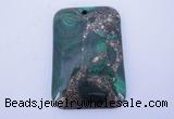 NGP256 31*47mm fashion malachite & pyrite gemstone pendants