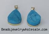 NGP2565 22*30mm teardrop druzy agate gemstone pendants