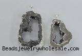 NGP2574 35*45mm - 40*55mm freeform plated druzy agate pendants