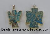 NGP2591 25*35mm - 38*48mm angel sea sediment jasper pendants