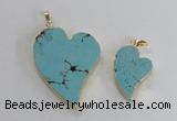 NGP2595 25*35mm - 35*45mm heart turquoise pendants wholesale