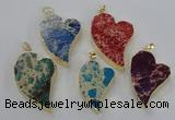 NGP2602 25*35mm - 35*45mm heart sea sediment jasper pendants