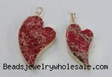 NGP2607 40*50mm - 50*70mm heart sea sediment jasper pendants