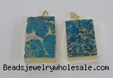 NGP2616 20*40mm - 25*45mm rectangle sea sediment jasper pendants