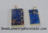 NGP2618 20*40mm - 25*45mm rectangle sea sediment jasper pendants