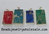 NGP2619 20*40mm - 25*45mm rectangle sea sediment jasper pendants