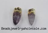 NGP2628 12*30mm - 15*40mm cone amethyst gemstone pendants