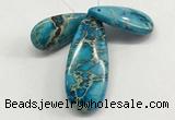 NGP263 15*30mm - 20*50mm flat teardrop sea sediment jasper pendants set