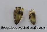 NGP2630 15*35mm - 18*40mm cone lemon quartz gemstone pendants