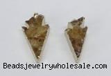 NGP2683 18*35mm - 25*45mm arrowhead druzy citrine pendants