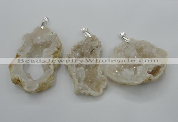 NGP2700 30*40mm - 50*65mm freeform druzy agate pendants