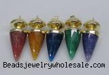 NGP2744 20*45mm - 20*50mm cone agate gemstone pendants wholesale