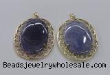 NGP2756 50*60mm oval agate gemstone pendants wholesale