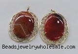 NGP2757 50*60mm oval agate gemstone pendants wholesale