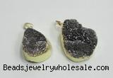 NGP2770 25*30mm - 30*40mm freeform plated druzy agate pendants