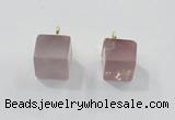 NGP2781 10*12mm - 12*14mm cube rose quartz gemstone pendants