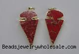 NGP2820 25*50mm - 27*55mm arrowhead sea sediment jasper pendants